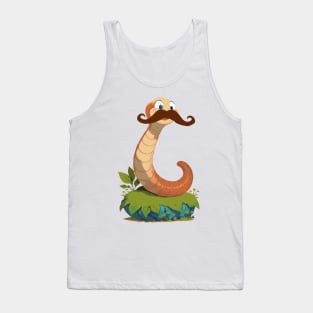 Mustache Worm Tank Top